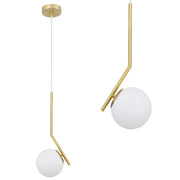 Lampada Da Soffitto Pensile Di Vetro Palla Oro Bianco Oro G106-1w Gold White