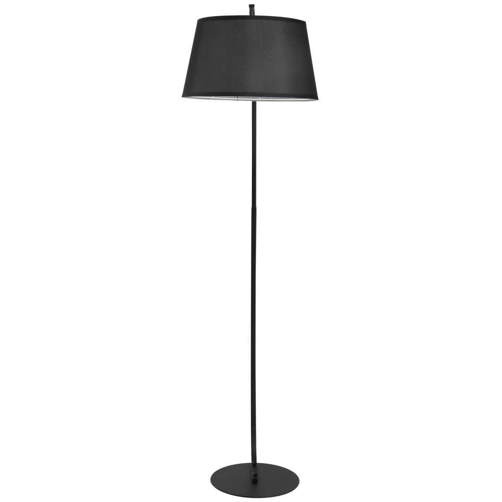Lampada da Terra ad Arco con Paralume in Tessuto e Interruttore a Pedale, ?47x105x190cm, Nera