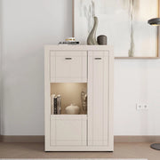 Mobile Espositore Imbaro, Vetrina 2 Ripiani, 83.5x35x130h cm Beige