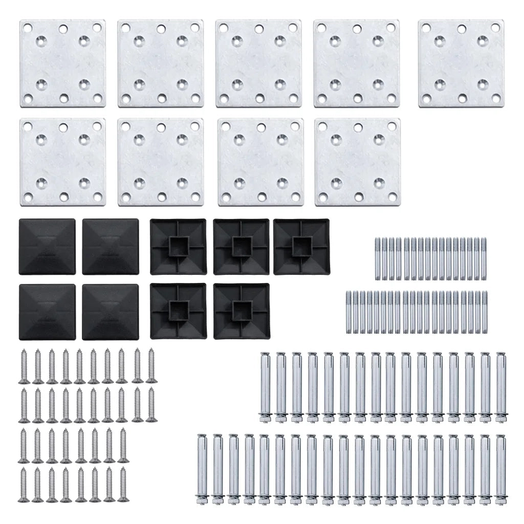 Set Pannelli di Recinzione in WPC 1391x186 cm Nero cod mxl 19162