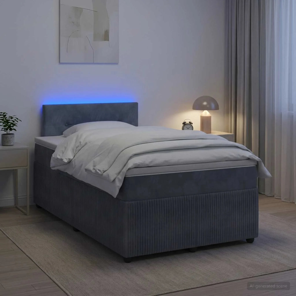 Letto box spring con materasso Grigio Scuro 120 x 200 cm 3453120