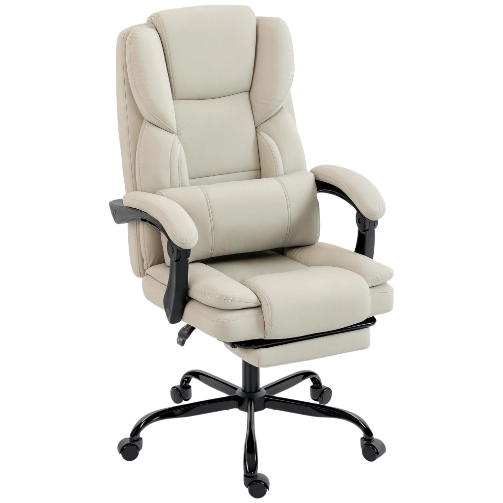 Sedia da Ufficio con Poggiapiedi ¨C Xylo ¨C Ecopelle Beige Regolabile