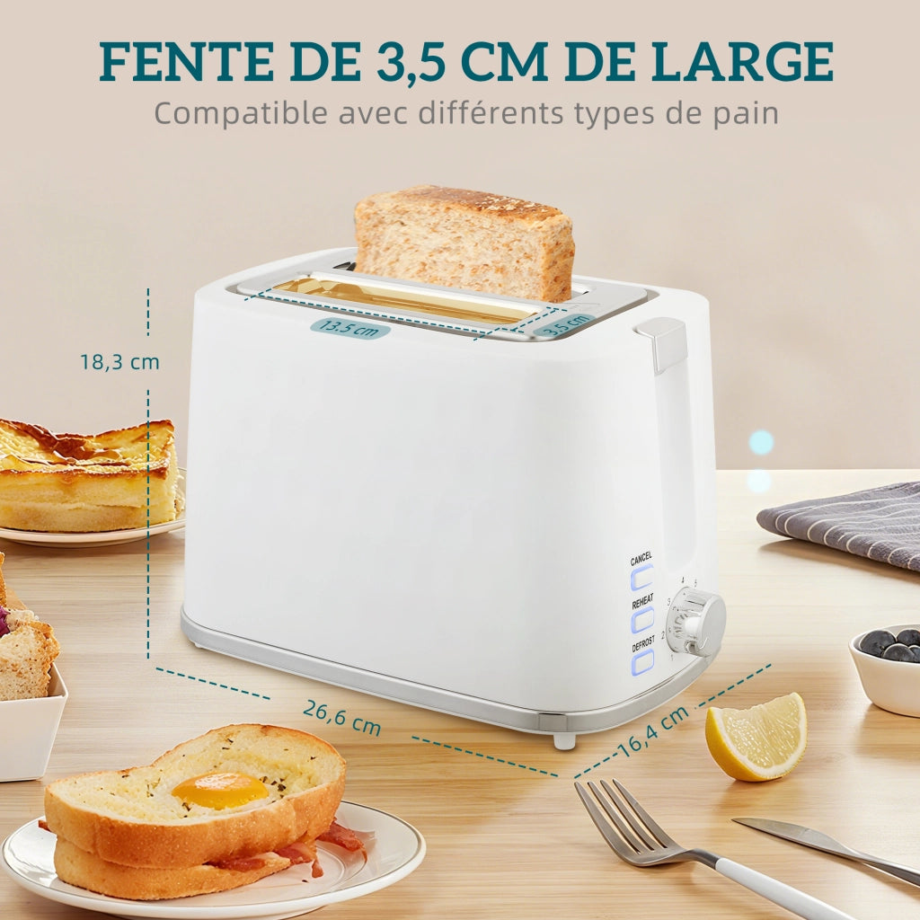 Bollitore e tostapane ¨C zephmum ¨C 1,7 L 2200 W 2 fette bianco