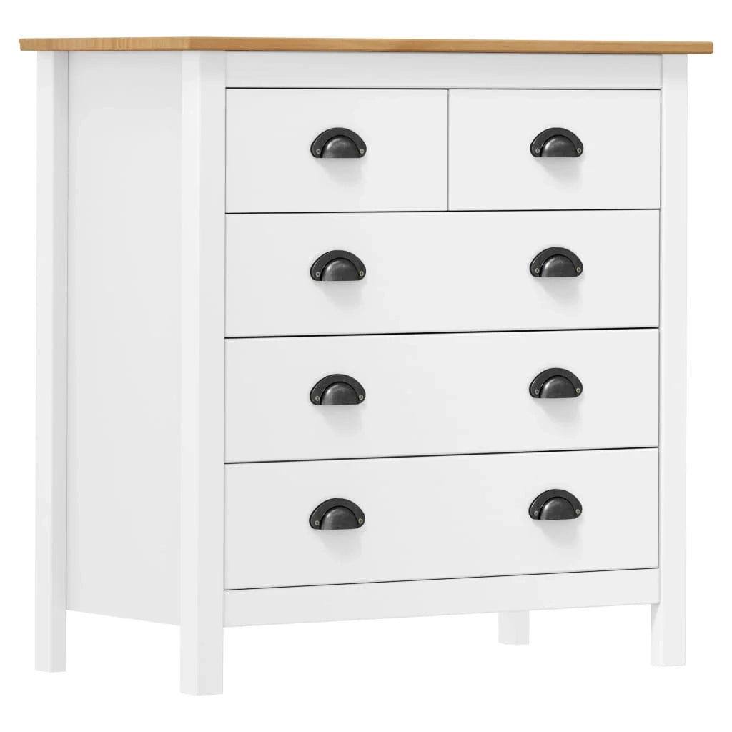 Buffet credenza cassettiera armadio mobile contenitore organizer per cucina soggiorno salotto Hill 79 x 40 x 80 cm legno massello di pino bianco 02_0035670