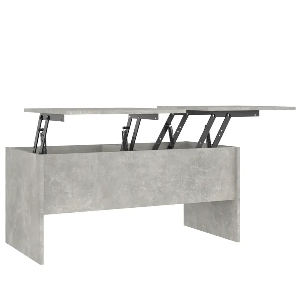 Tavolino-Tavolino da soggiorno-Tavolo Grigio Cemento 102x50,5x46,5 cm in Legno Multistrato