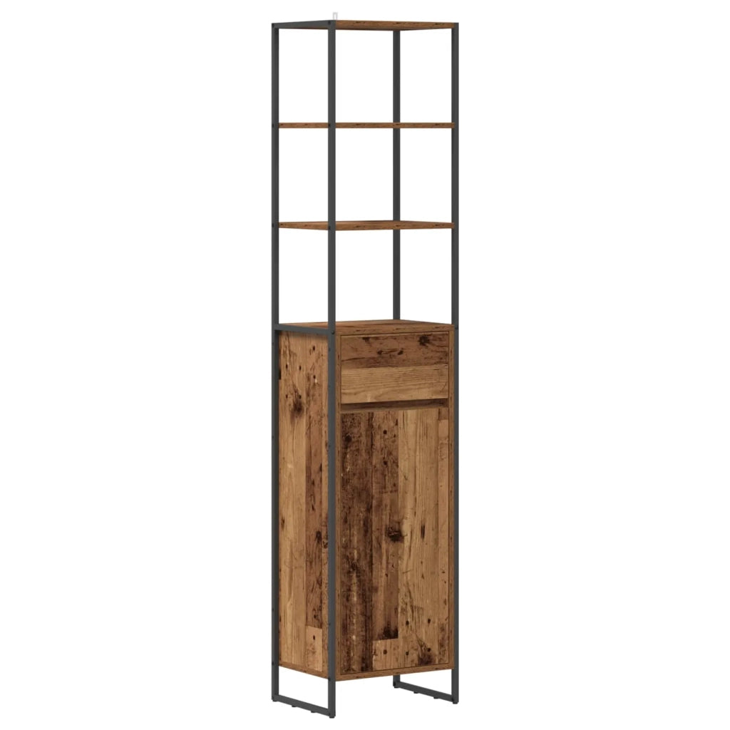 Mobile da Bagno con cassetto Legno vecchio 40 x 30 x 180 cm