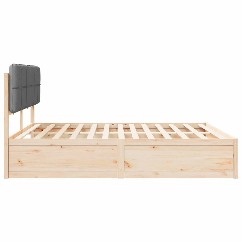 Letto con Testiera Rivestita Grigio chiaro 200 x 200 cm