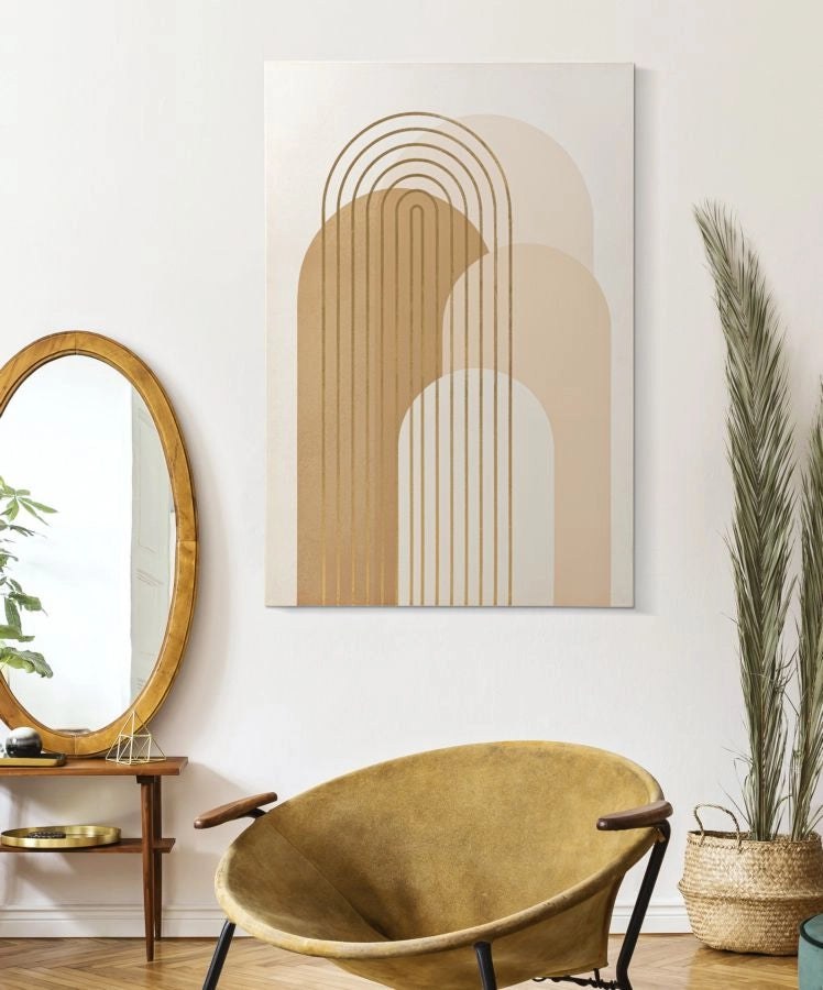 Quadro moderno, stampa dipinta oro 80x3x120cm Shine B
