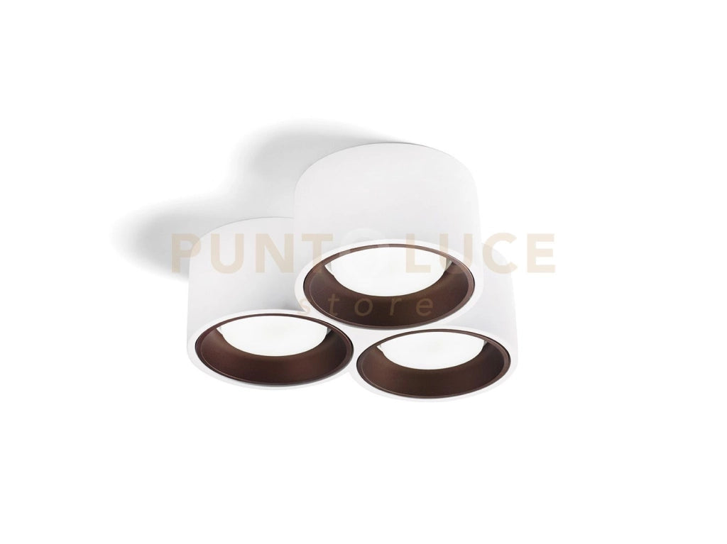 NASSO lampada da Soffitto 3 Luci attacco GX53 Tonda bronzo in gesso e alluminio