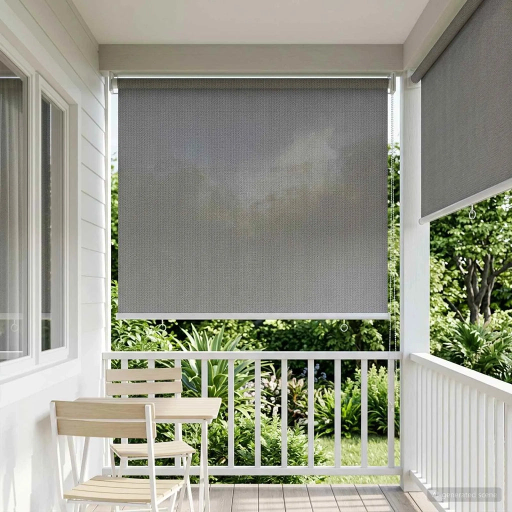 Tenda a Rullo Esterno Blocco UV 90% Grigio Chiaro 60 x 230 cm 42036129