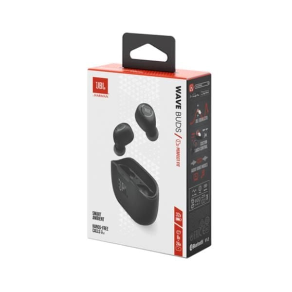 Jbl wave buds auricolare true wireless stereo (tws) in-ear chiamate/musica/sport/tutti i giorni bluetooth nero - WAVEBUDSB