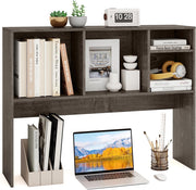 Scaffale da scrivania con 4 scomparti aperti, scaffale da tavolo con dispositivo di protezione ribaltabile e cuscinetti antiscivolo, in legno, 94 x 25 x 73 cm (grigio)