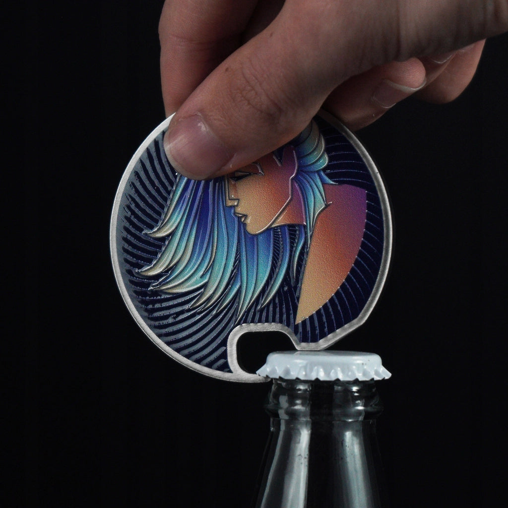 Apribottiglie KADAX in metallo per bottiglie di birra, regalo per il segno zodiacale della Vergine, resistente.