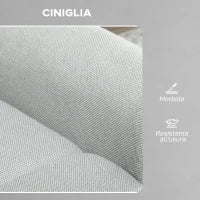 Poltrona Reclinabile con Riscaldamento, 8 Punti Massaggio e 5 Modalità, Tessuto Ciniglia, Grigio Chiaro