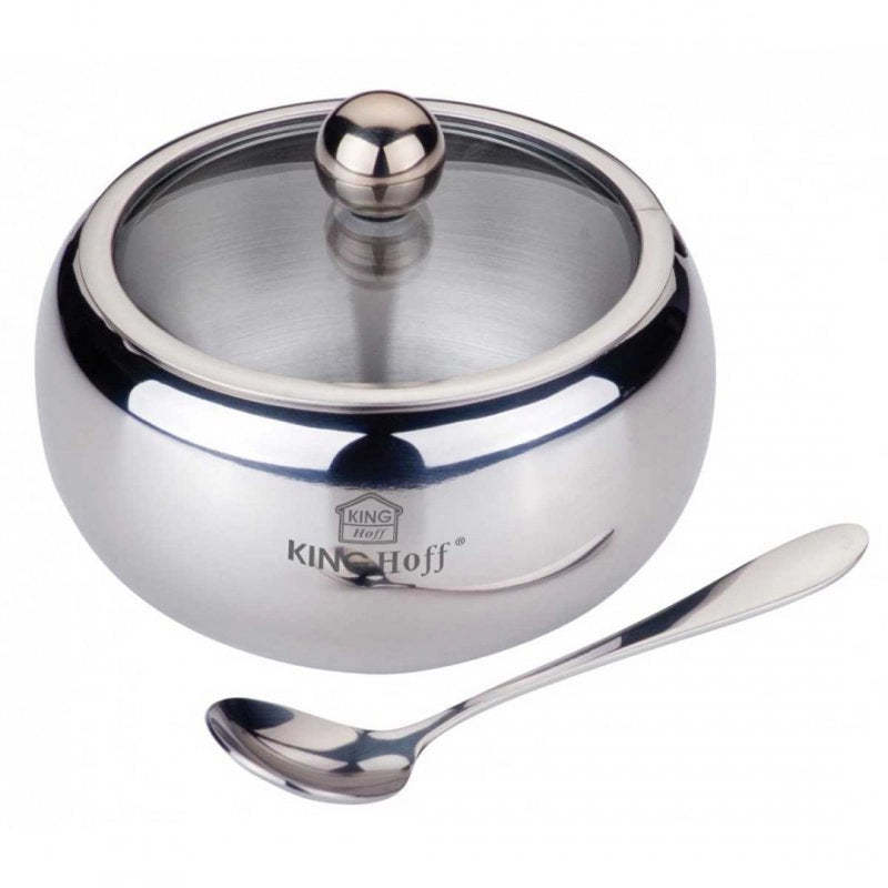Zuccheriera in acciaio inossidabile con cucchiaio Kinghoff KH-3725 lucida