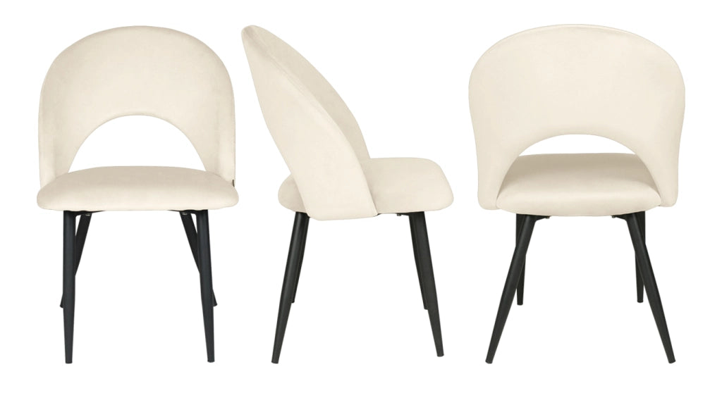 Sedia da pranzo imbottita in velluto beige - Zoe (2 pz) - SD11ZOPM