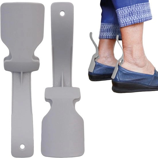 2 paia di calze mini-clip-on - facili da infilare nei calzini - calze e calzini flessibili, protettivi - adatti a tutte le età (grigio)