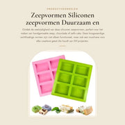 Due Forme a Rettangolo di Silicone - BPA Libero - Per Fondere Sapone/Cioccolato - Adatto per Forno/Congelatore - Facili da Sformare - Silicone Forma