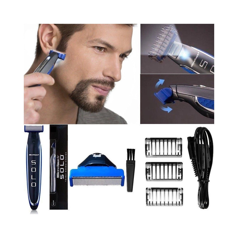 Trade Shop - Rasoio Ricaricabile Elettrico Per Barba Uomo Power Micro Touch Solo Portatile -