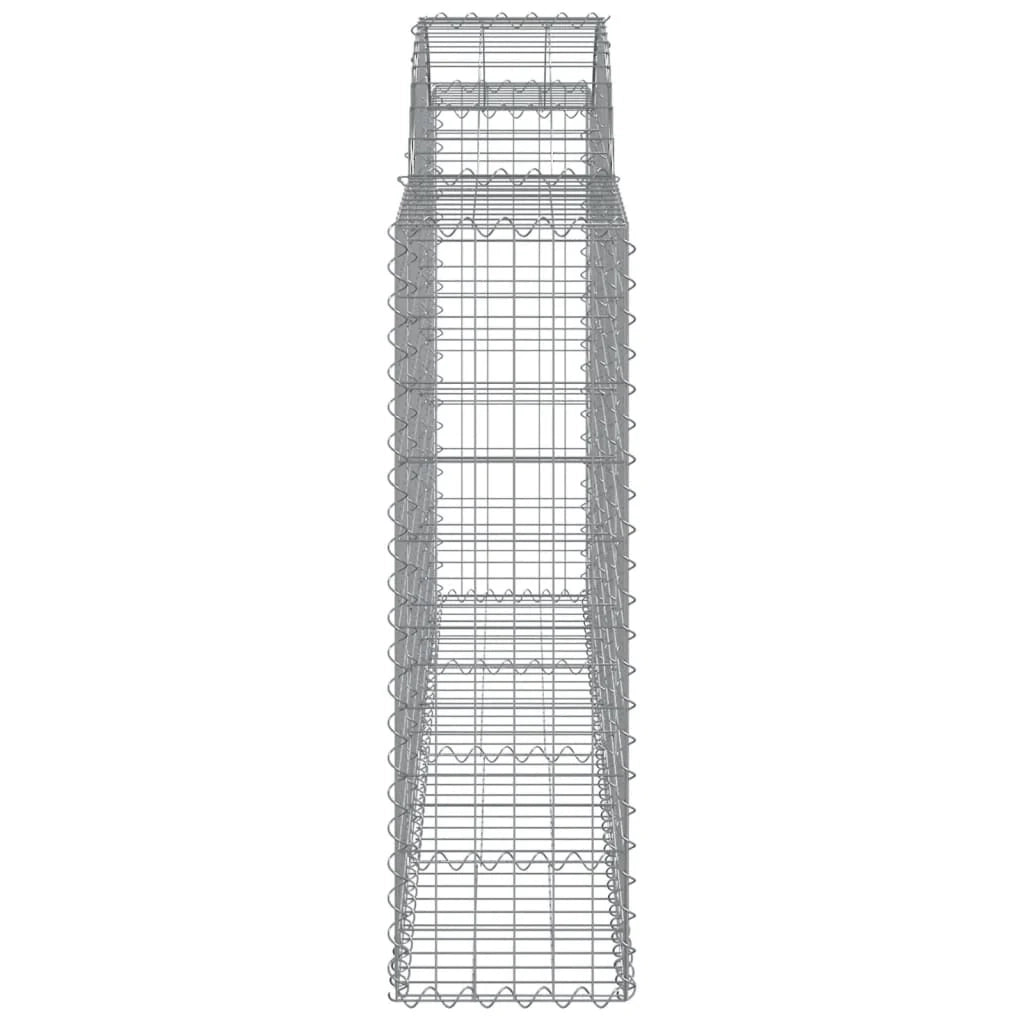 Set di 4 gabbioni ad arco per recinzione gabbia o muro di contenimento 200 x 30 x 100/120 cm ferro zincato argento 02_0041419
