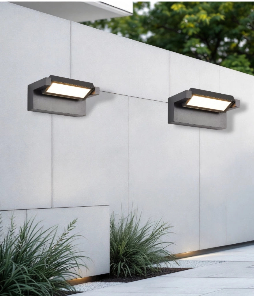 Applique Grigio antracite a LED da Esterno 21W IP65, Lampada a Parete Orientabile, 1800 Lumen, Alluminio e Vetro, CCT switch Luce calda, fredda, naturale
