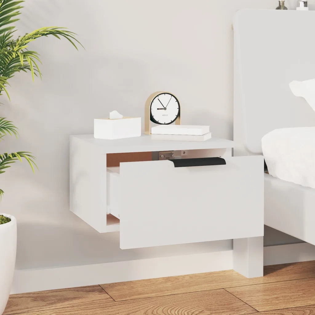 Comodini a Muro 2 pz-Set di 2 Tavolino da notte Bianchi 34x30x20 cm