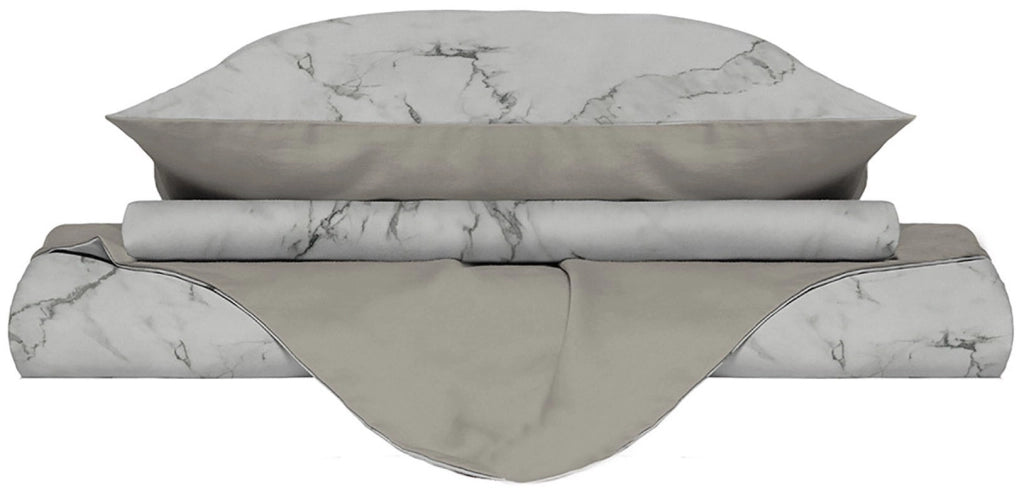 Copripiumino Singolo con Federe Stampato in Microfibra Marble