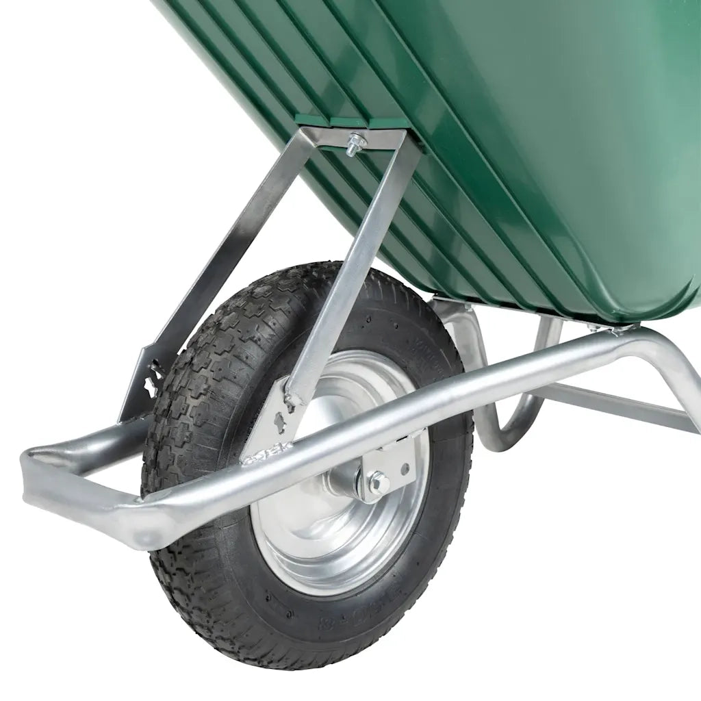 vidaXL Carriola Verde 90 L 150 kg in Acciaio Zincato e Plastica
