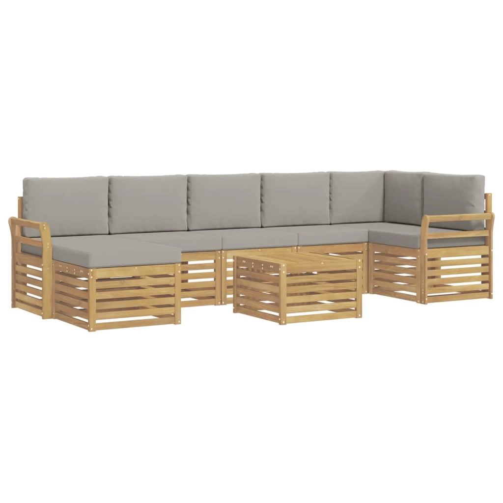 Set di divani da esterno 8 pcs Bianco e Grigio Chiaro 3392236