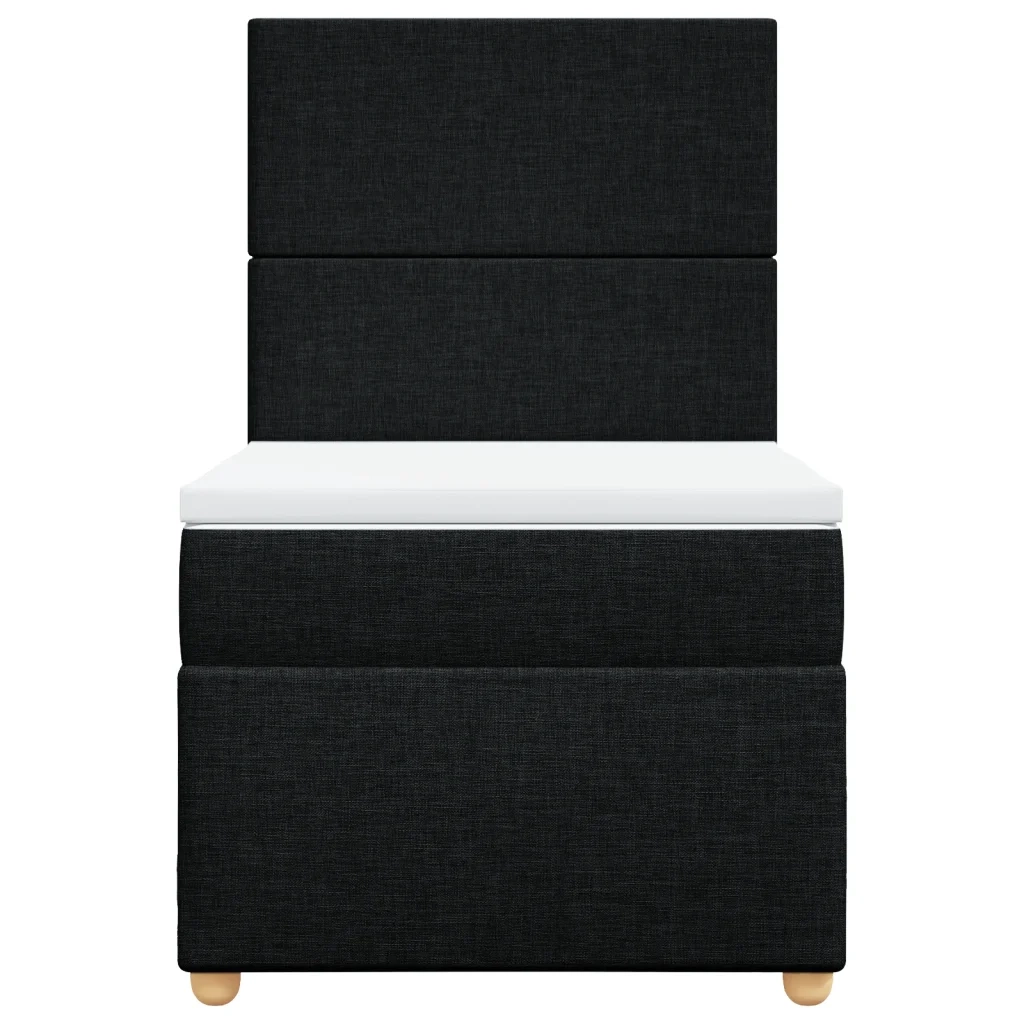 Giroletto a Molle con Materasso Nero 80x200 cm inTessuto