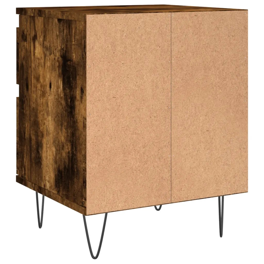 Comodini 2pz-Set di 2 Tavolino da notte Rovere Fumo 40x35x50 cm in Legno Multistrato 242593