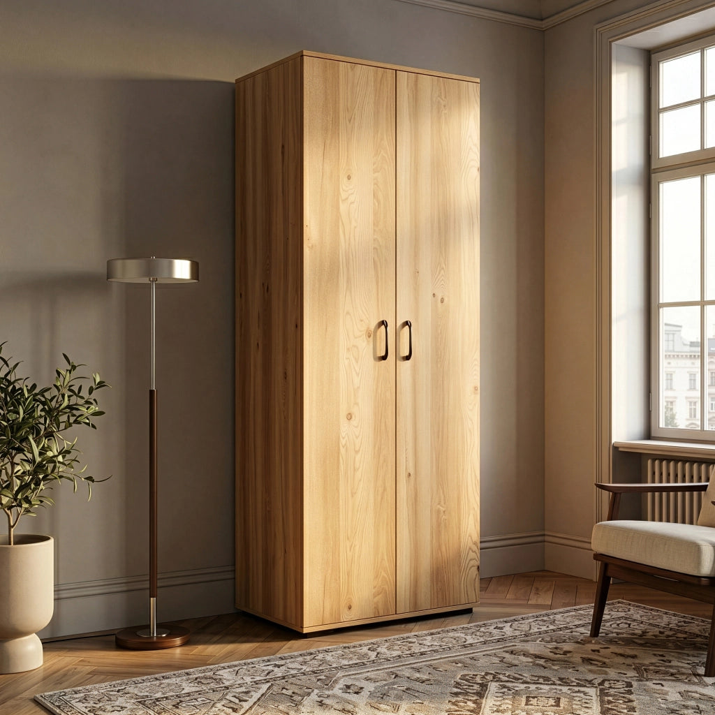 Armadio Multifunzionale Chalvefted a 2 Ante e 5 Ripiani 175x60x35 cm - Effetto Rovere [en.casa]