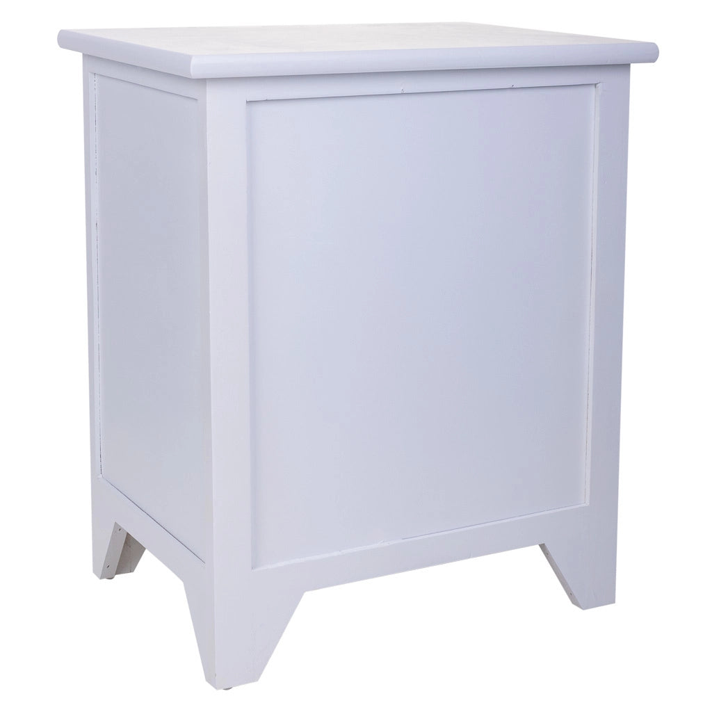 Comodino in legno bianco 38x28x45h