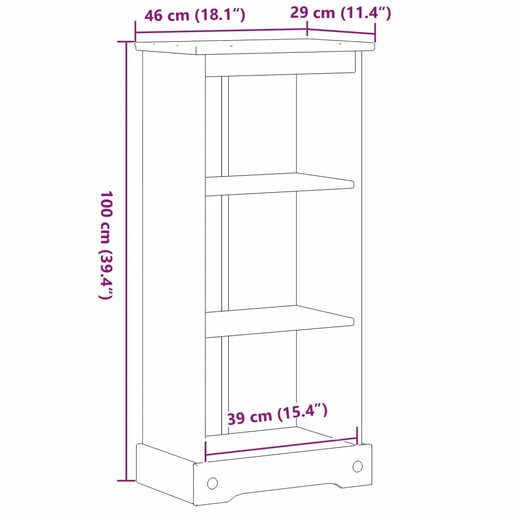 Libreria Bianco 46 x 29 x 100 cm Pino massello 42024946