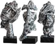 Set di 3 pensieri astratti, 3 set di sculture d'arte astratta con figure decorative, decorazione moderna per casa, decorazione per ufficio, figure decorative moderne, decorazione per parete