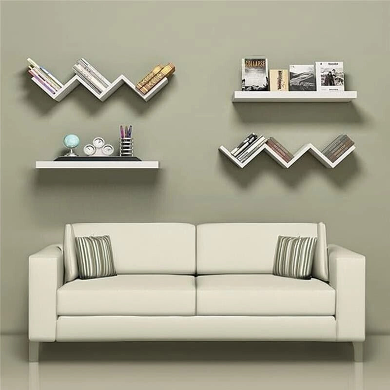 MAURY'S MENSOLA ZIG ZAG DIMENSIONI 59X12X12 CM IN COLORE BIANCO