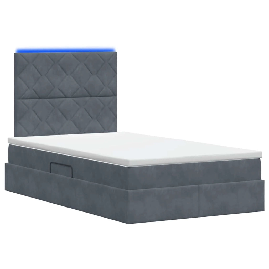 Letto con contenitore LED e materasso Grigio Scuro 120 x 200 cm 3460183