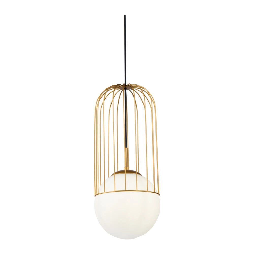 Lampada a sospensione Maytoni Telford oro sfera bianca