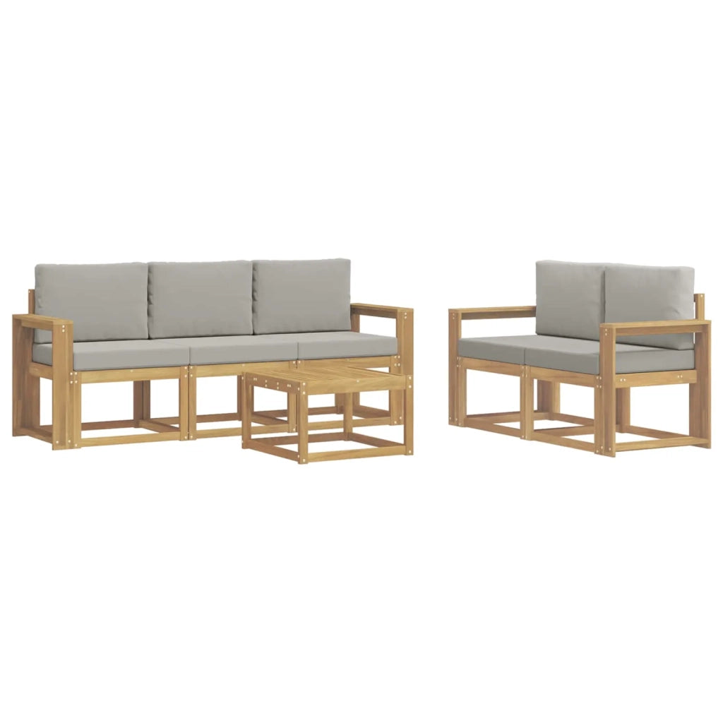 Set di divani da esterno 6 pcs Bianco e Grigio Chiaro 3387250