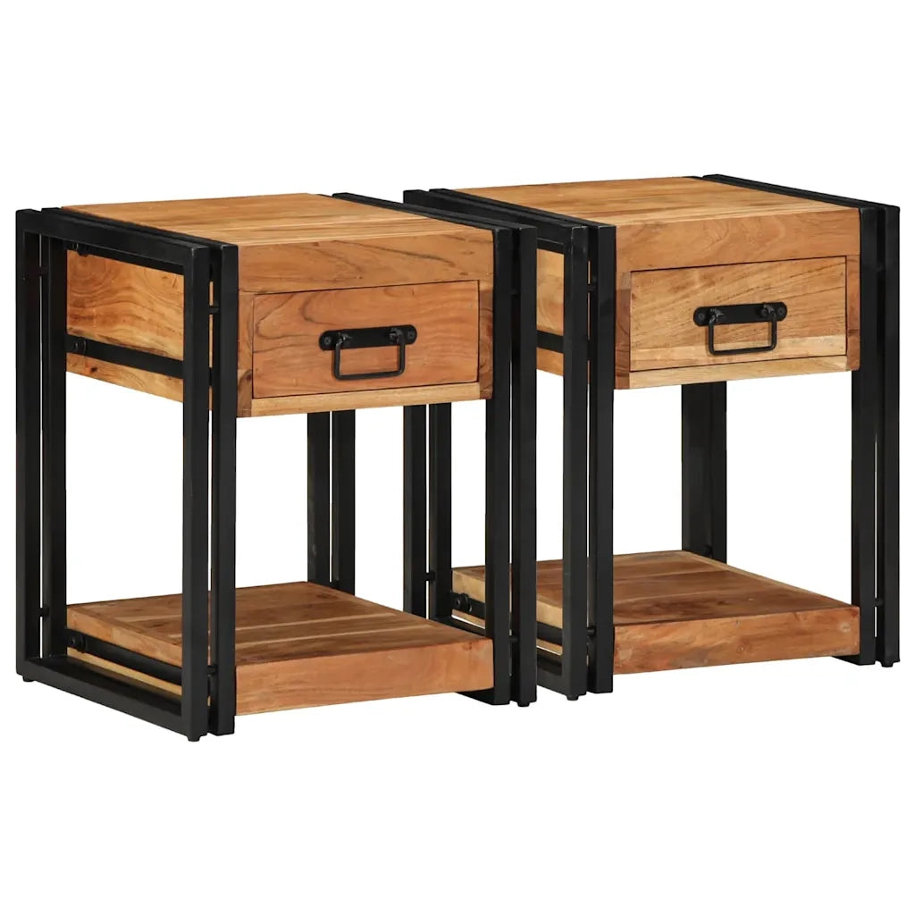 Armadio da Notte 2 pcs 40 x 40 x 50 cm Legno di Acacia Massello 4016705