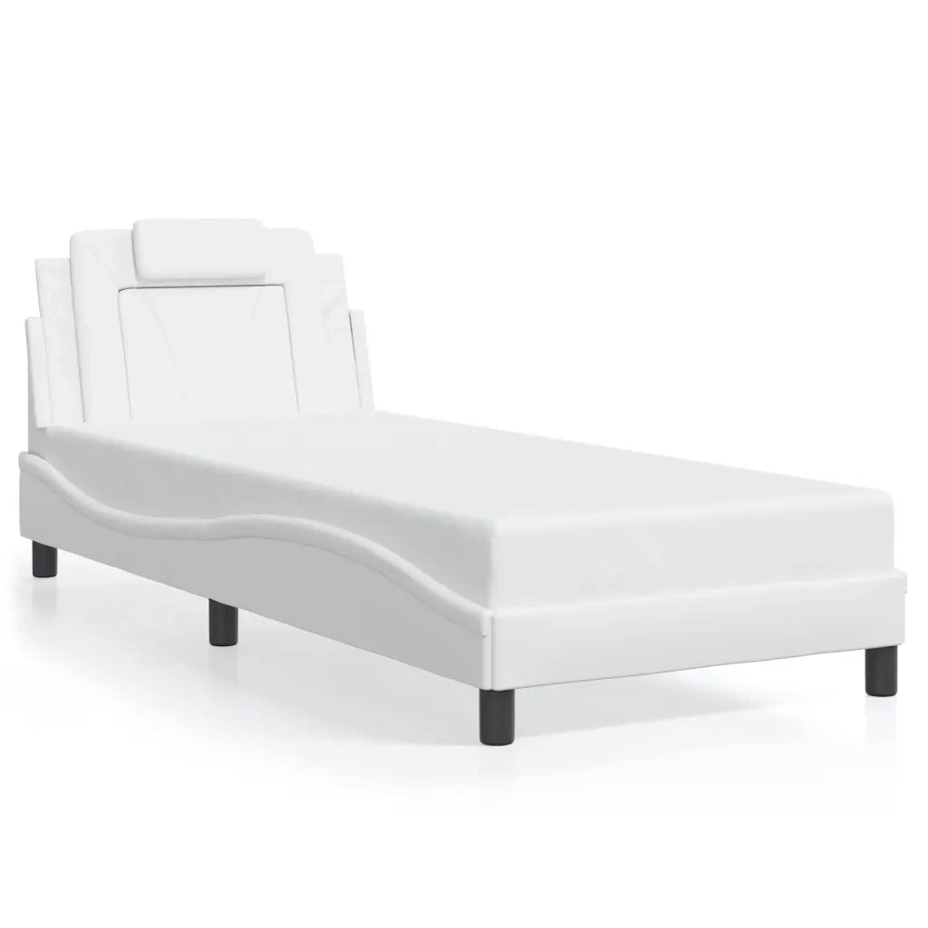 Giroletto Viana con LED senza Materasso-Struttura Letto Bianco 80x200 cm