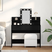 Tavolo da trucco con LED Nero Rovere 100x40x130 cm