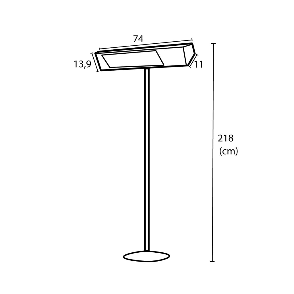 Sined Caldo Ira Inox Palo Wifi Lampada Riscaldante Wifi Esterna Da 2000 Con Kit Completo Di Palo Grigio Riscaldamento da Esterno Onda Corta Ira e Telecomando Con Griglia Per Protezione e Display