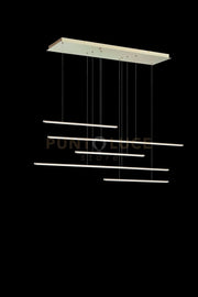SOSPENSIONE GENIUS ORIZZONTALE 5 LUCI ORO LED 3000K 3050LM 72W DIMMERABILE RETTANGOLARE
