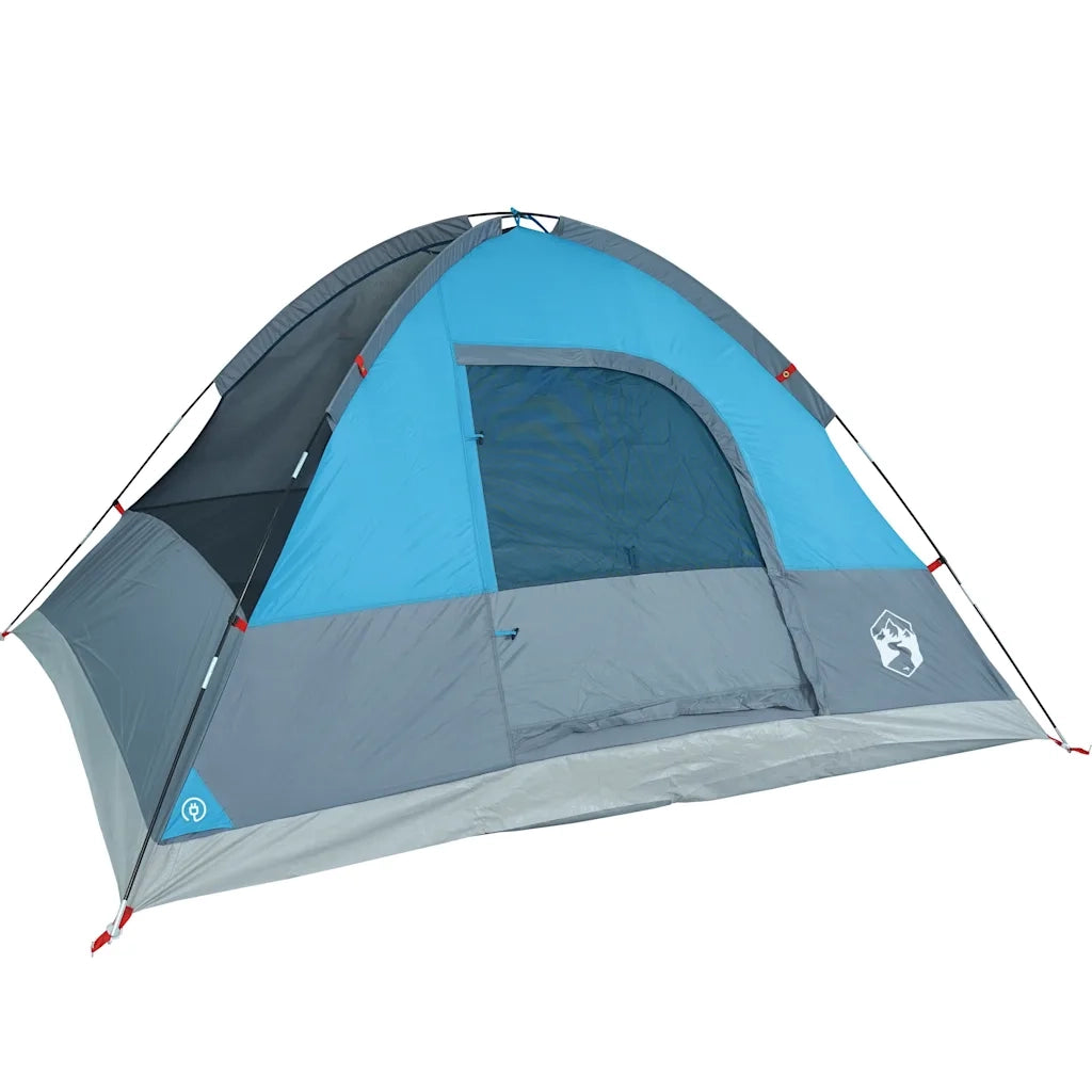 Tenda da Campeggio a Cupola per 4 Persone-Tenda per Escursionismo Blu Impermeabile 168449