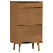Scarpiera | Mobile per scarpe MOLDE Marrone 59,5x35x103cm in Legno Massello di Pino