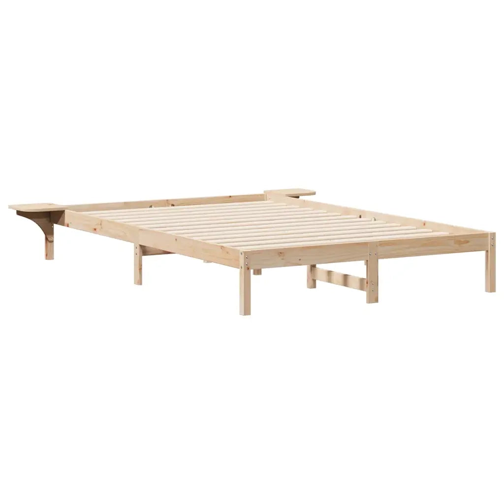 Letto con Tavolini Laterali Naturale 160 x 210 cm Pino massello 873229