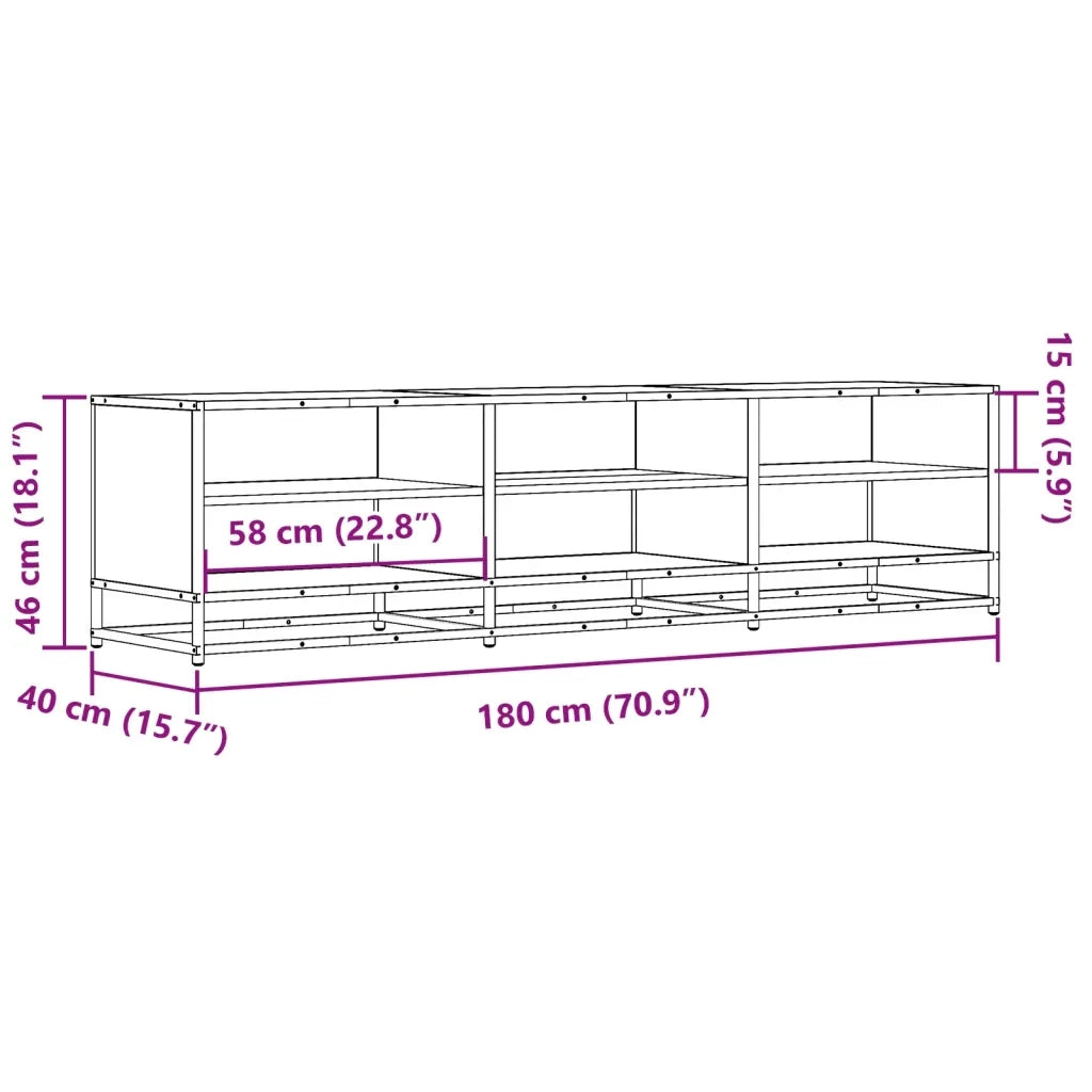Mobile Porta TV Grigio Sonoma 180x40x46 cm in Truciolato 3300808