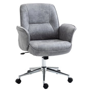 EasyComfort Sedia da Ufficio Ergonomica Altezza Regolabile e Dondolo, Rivestimento in Microfibra, 67x69x92-102cm, Grigio Chiaro