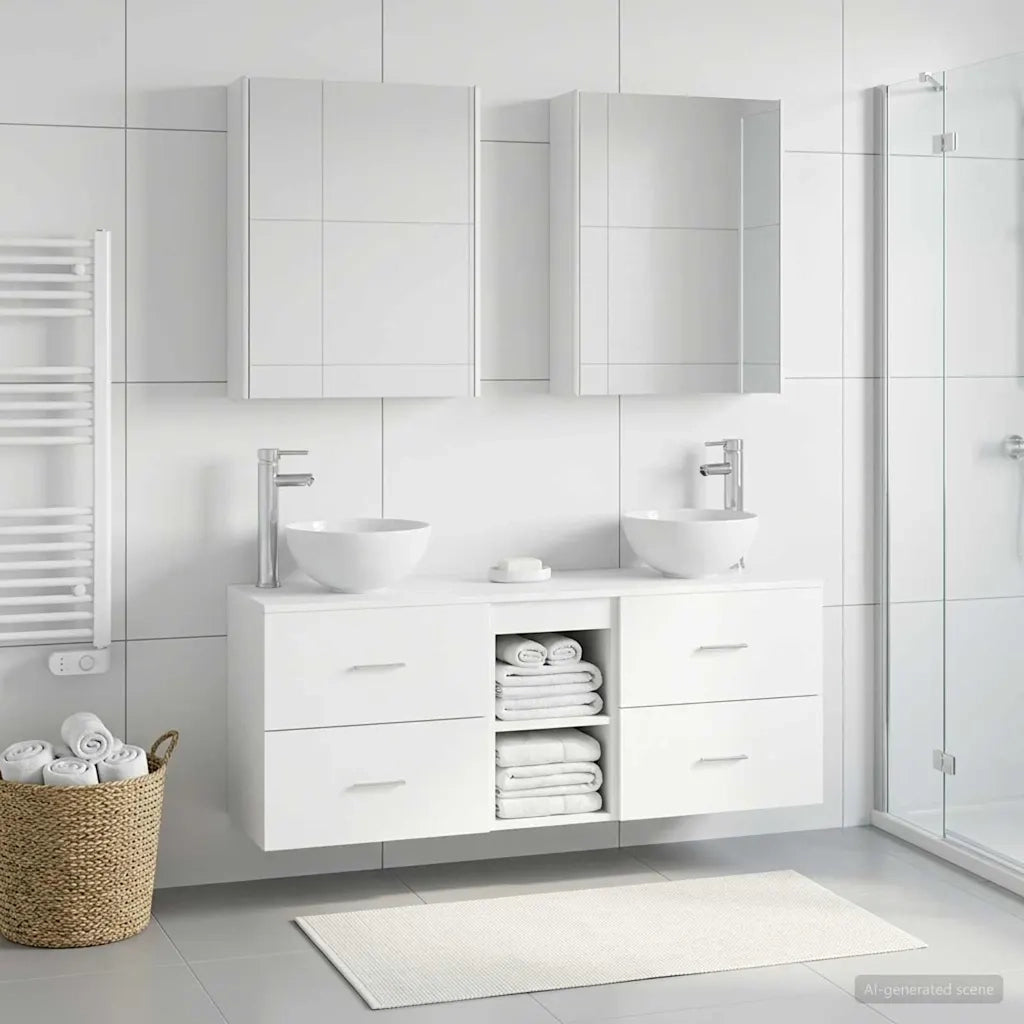 Set di Armadi da Bagno 5 pcs Bianco 53 x 15,5 x 70 cm 3406687